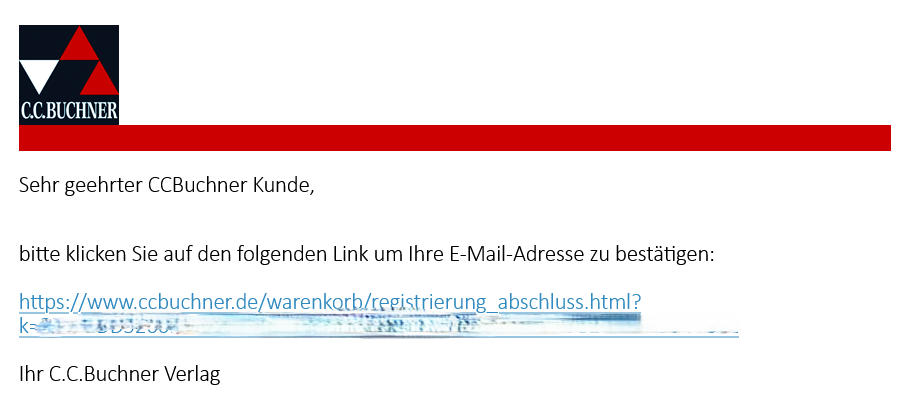 Screenshot Bestätigungs-E-Mail C.C. Buchner