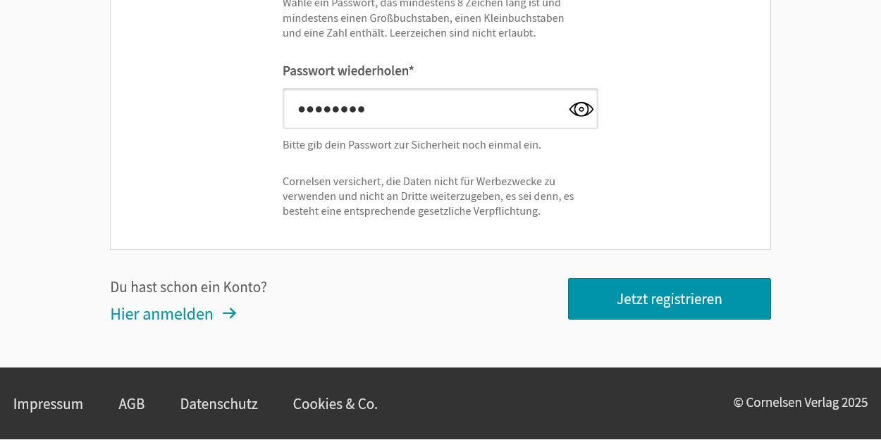 Screenshot Website Cornelsen