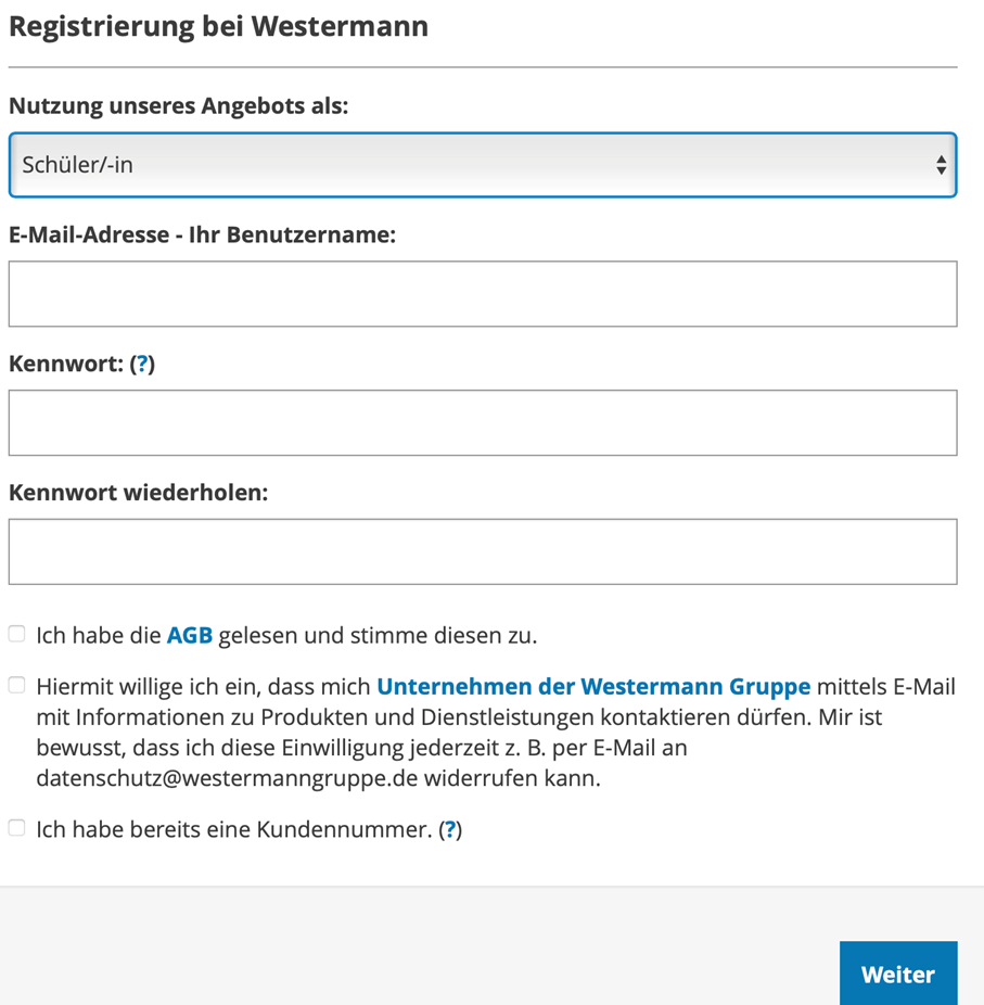 Screenshot Website Westermann